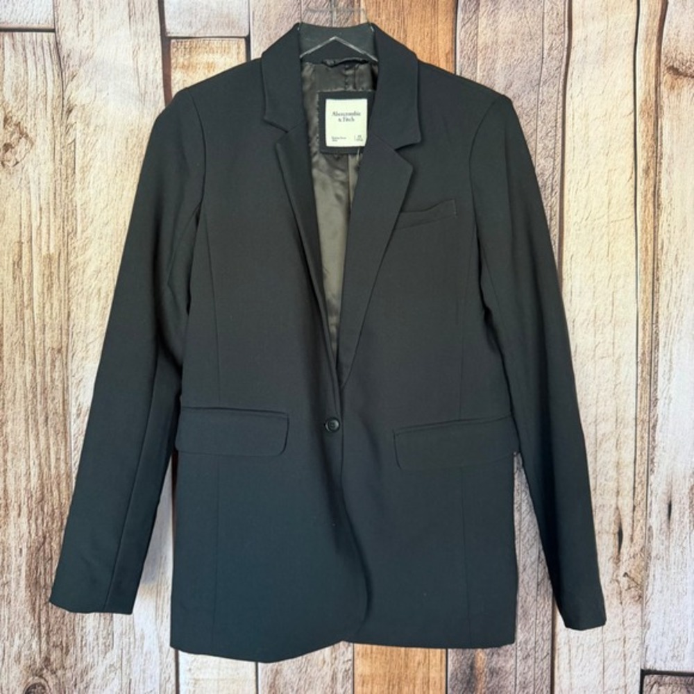 Abercrombie & Fitch Blazer Classic Tailored Office Workwear‎ Navy Blue XS NWT